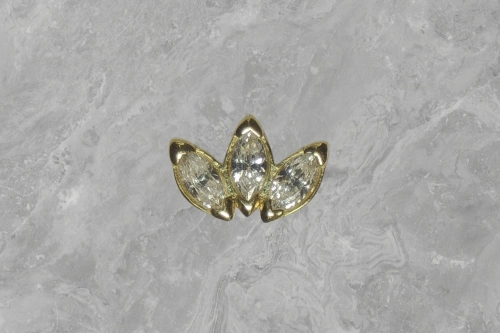 Zirkonia Triple Princess 18k gold - Little Gem