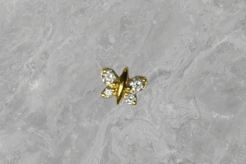 Butterfly with diamonds 18k gold - Culet