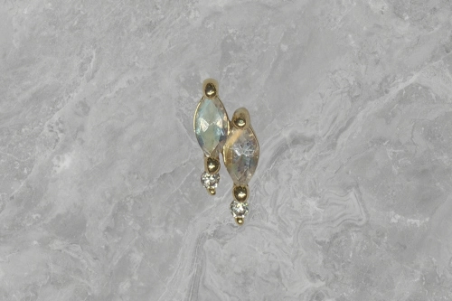 Dreamland rainbow Moonstone 14k gold - Buddha Jewelry