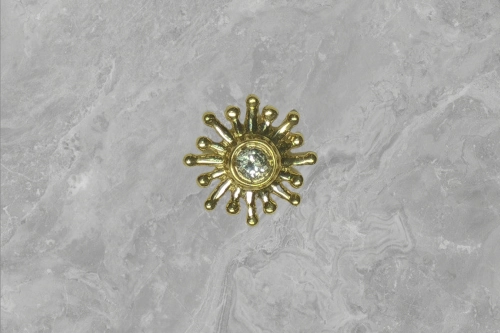 Gouden Dotted Zon Met Zirkonia 14k gold - Little Gem