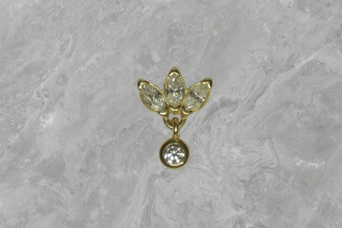 Zirkonia Triple Princess Hanger 18k gold - Little Gem