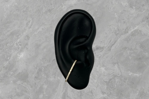 Eternity ear cuff with diamonds 18k gold - Culet