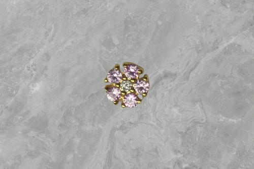 Pink flower 18k gold - Culet